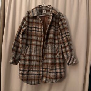 Altar’d State Plaid Long Jacket Shacket